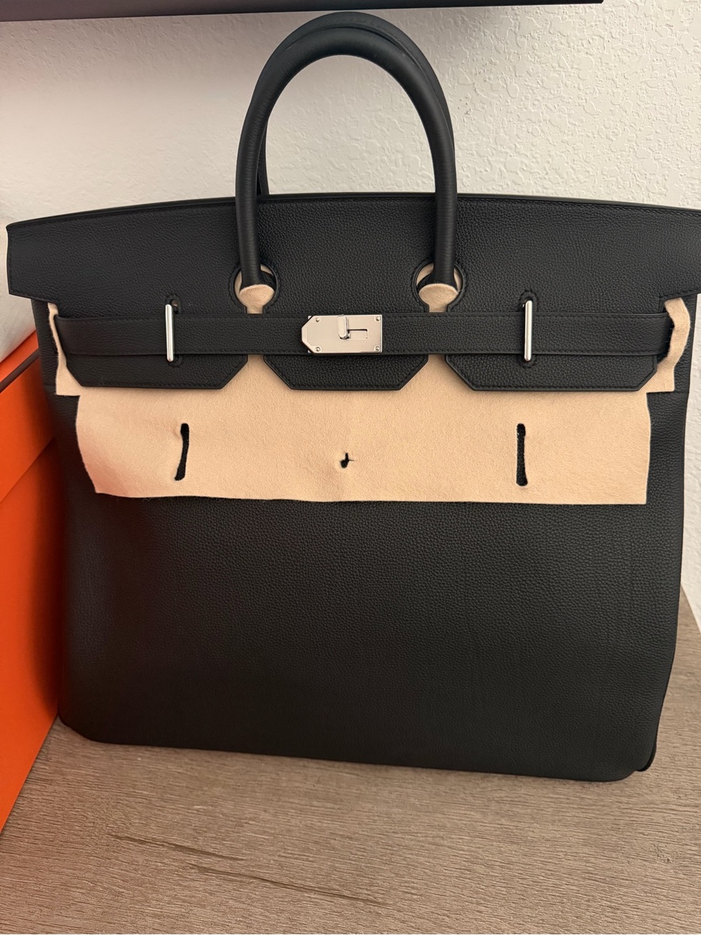 Hermes HAC 50 NEW! Black Togo palladium hardware